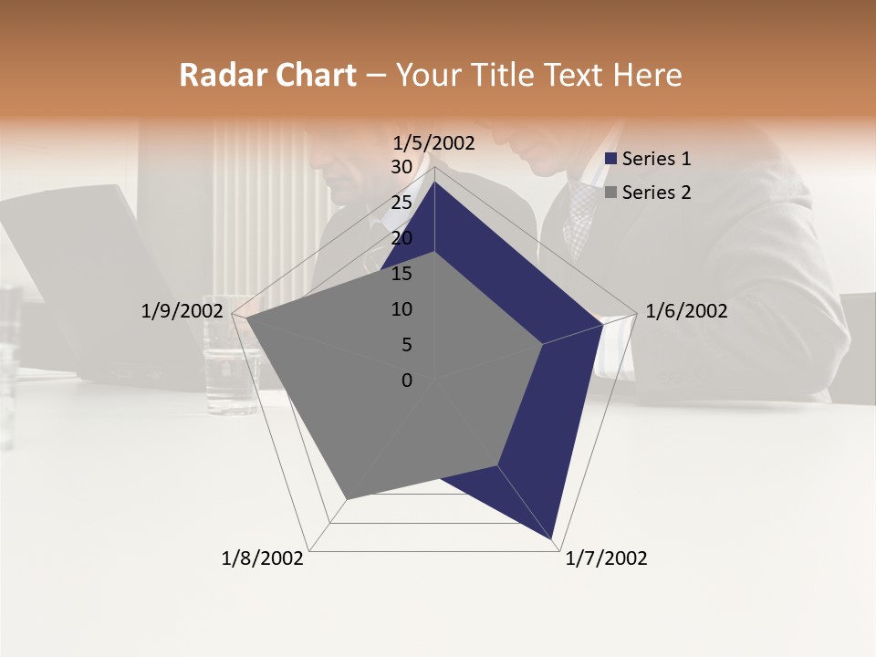 Businessmen Using Laptop And Palmtop PowerPoint Template