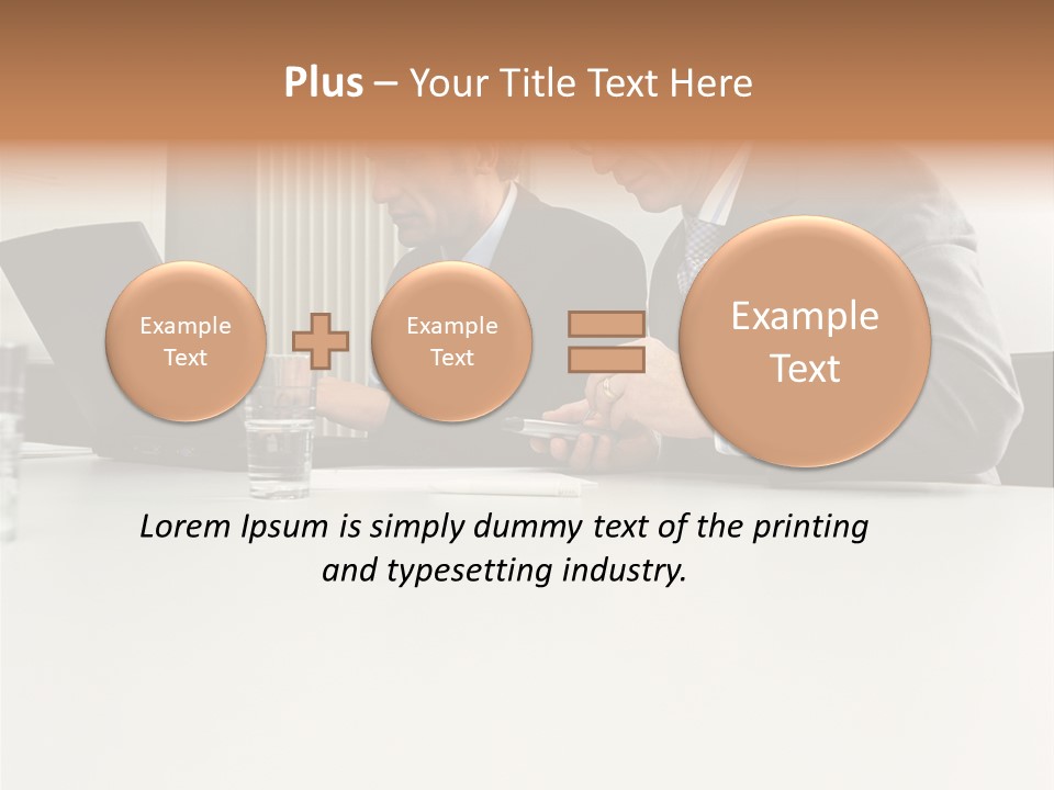 Businessmen Using Laptop And Palmtop PowerPoint Template