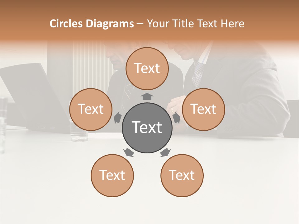 Businessmen Using Laptop And Palmtop PowerPoint Template