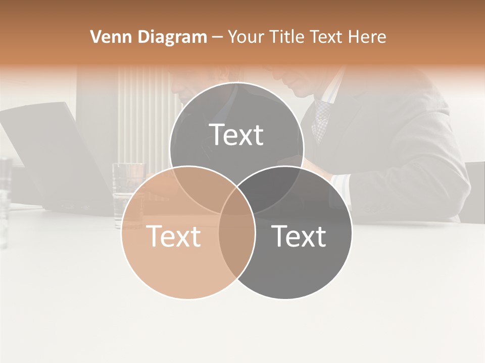 Businessmen Using Laptop And Palmtop PowerPoint Template