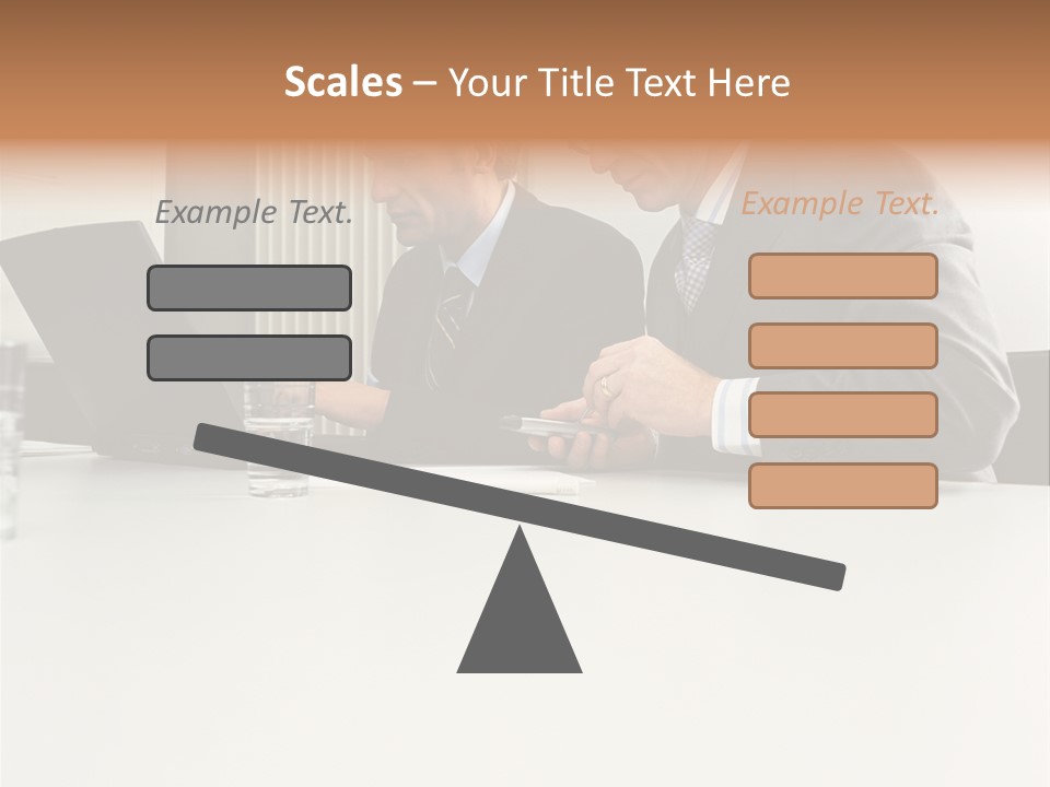 Businessmen Using Laptop And Palmtop PowerPoint Template
