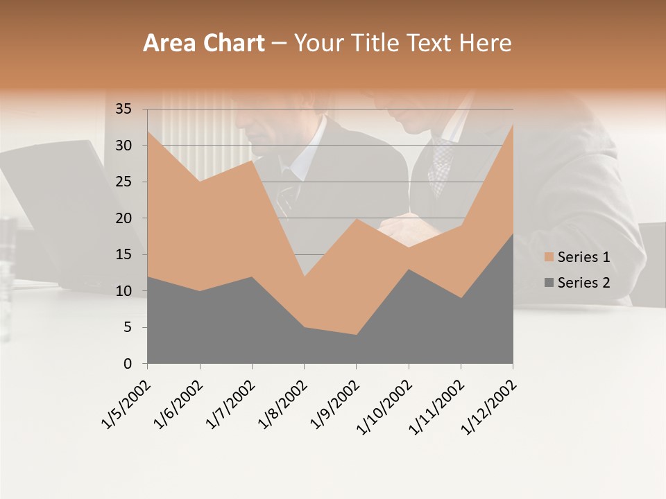 Businessmen Using Laptop And Palmtop PowerPoint Template