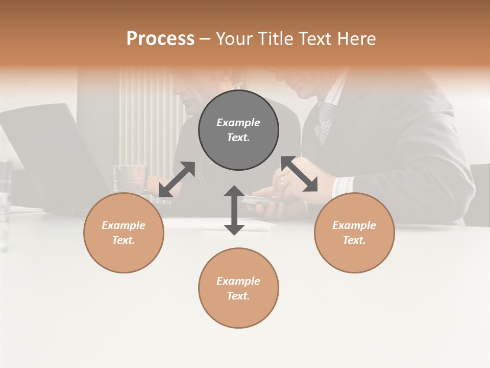 Businessmen Using Laptop And Palmtop PowerPoint Template