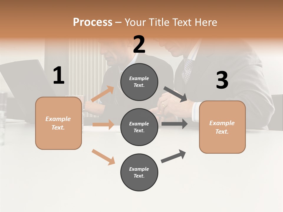 Businessmen Using Laptop And Palmtop PowerPoint Template