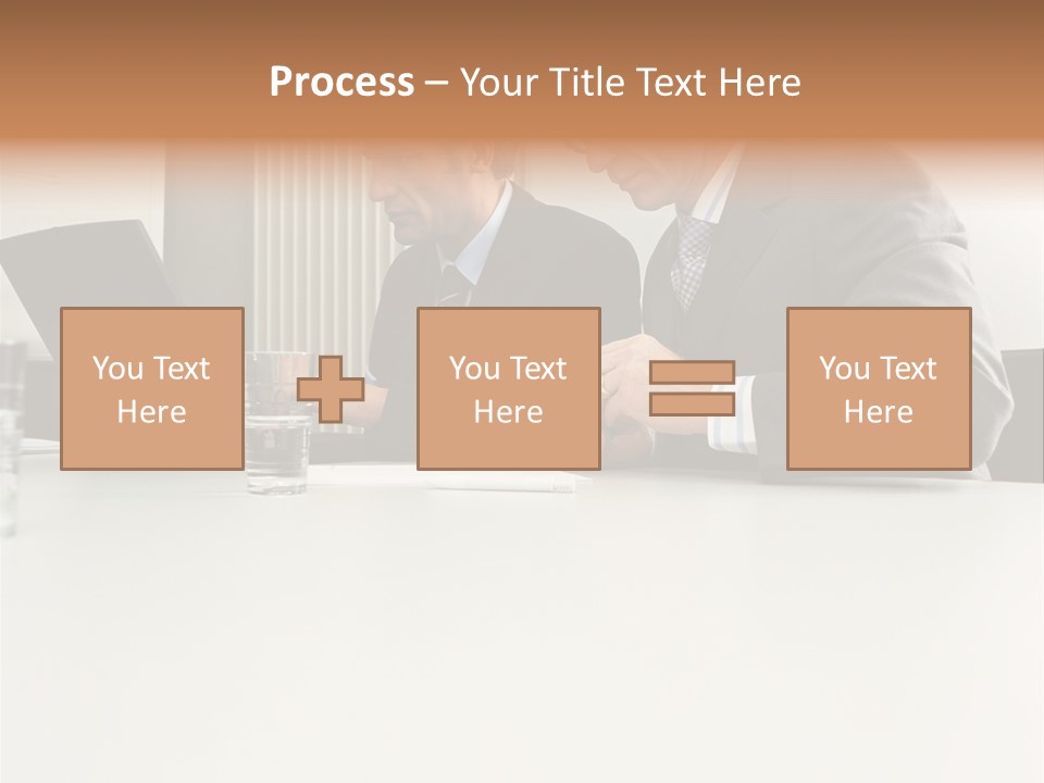 Businessmen Using Laptop And Palmtop PowerPoint Template