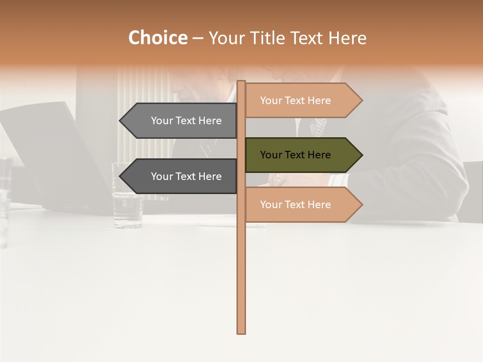 Businessmen Using Laptop And Palmtop PowerPoint Template
