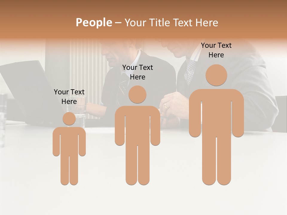 Businessmen Using Laptop And Palmtop PowerPoint Template