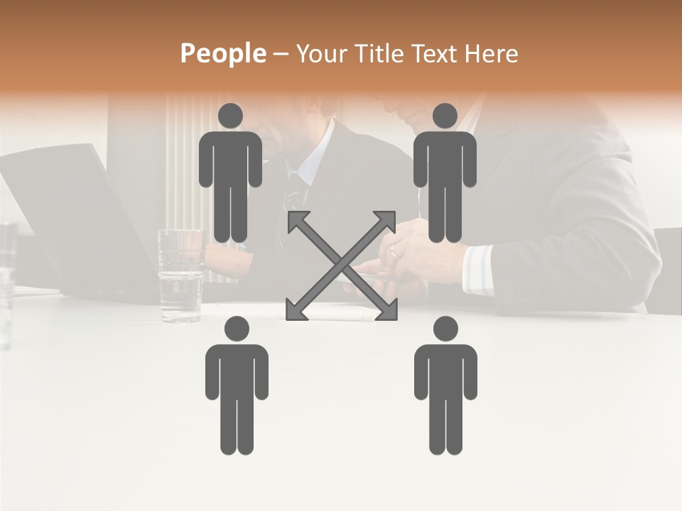 Businessmen Using Laptop And Palmtop PowerPoint Template