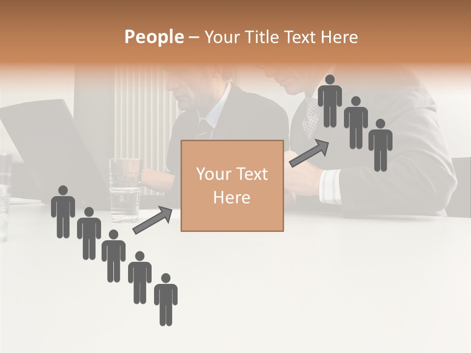 Businessmen Using Laptop And Palmtop PowerPoint Template