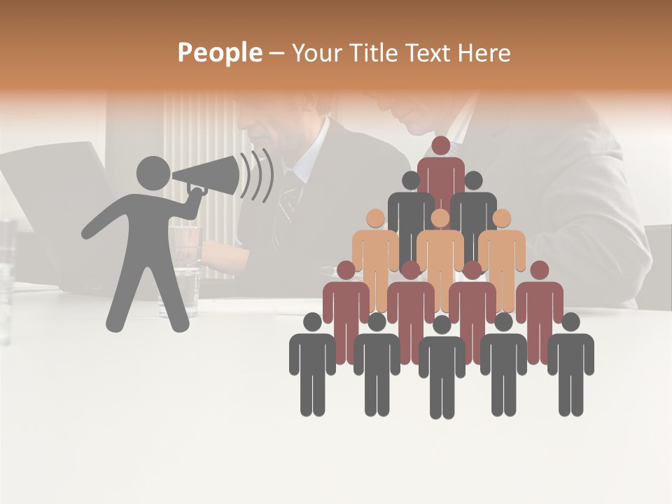 Businessmen Using Laptop And Palmtop PowerPoint Template