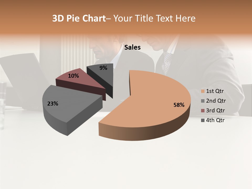 Businessmen Using Laptop And Palmtop PowerPoint Template