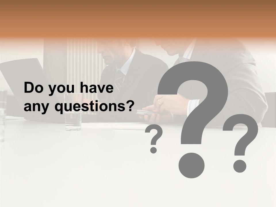 Businessmen Using Laptop And Palmtop PowerPoint Template