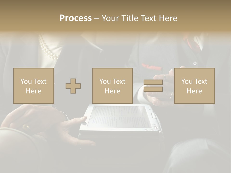 Business People In Taxi With Laptop PowerPoint Template