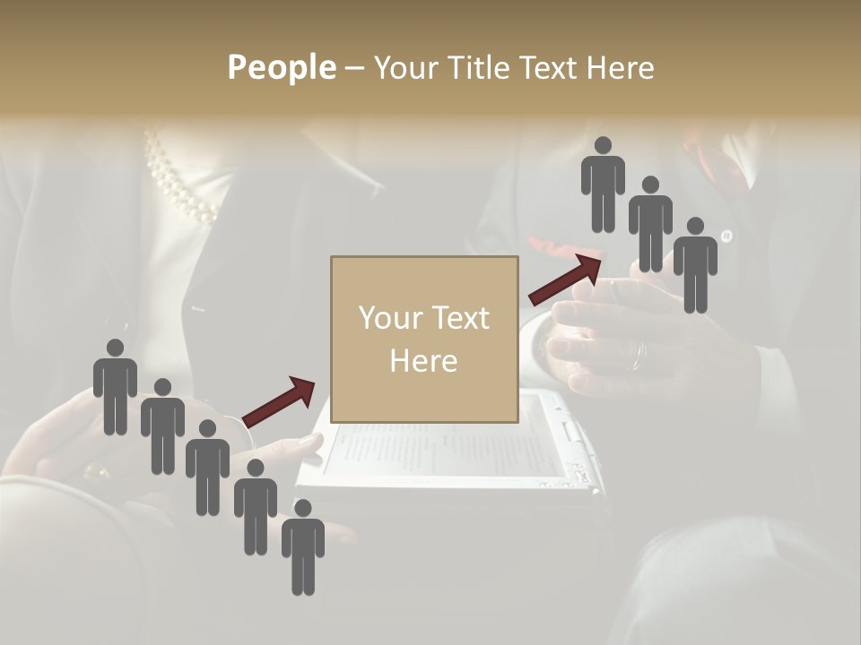 Business People In Taxi With Laptop PowerPoint Template