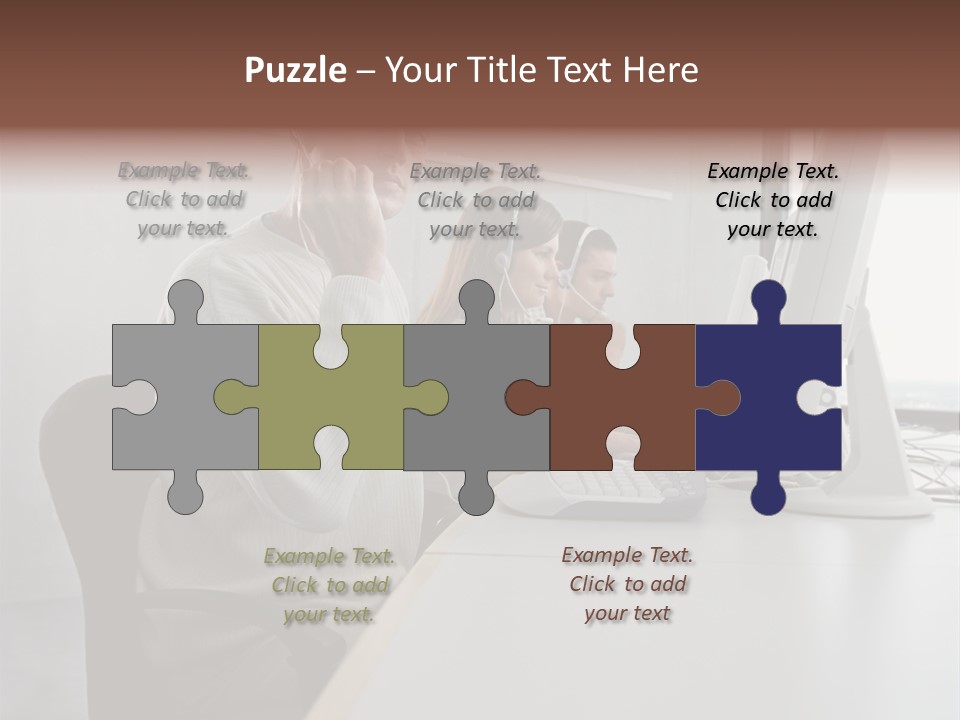 Three Call Centre Operators PowerPoint Template