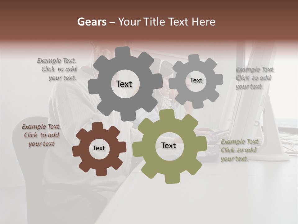 Three Call Centre Operators PowerPoint Template