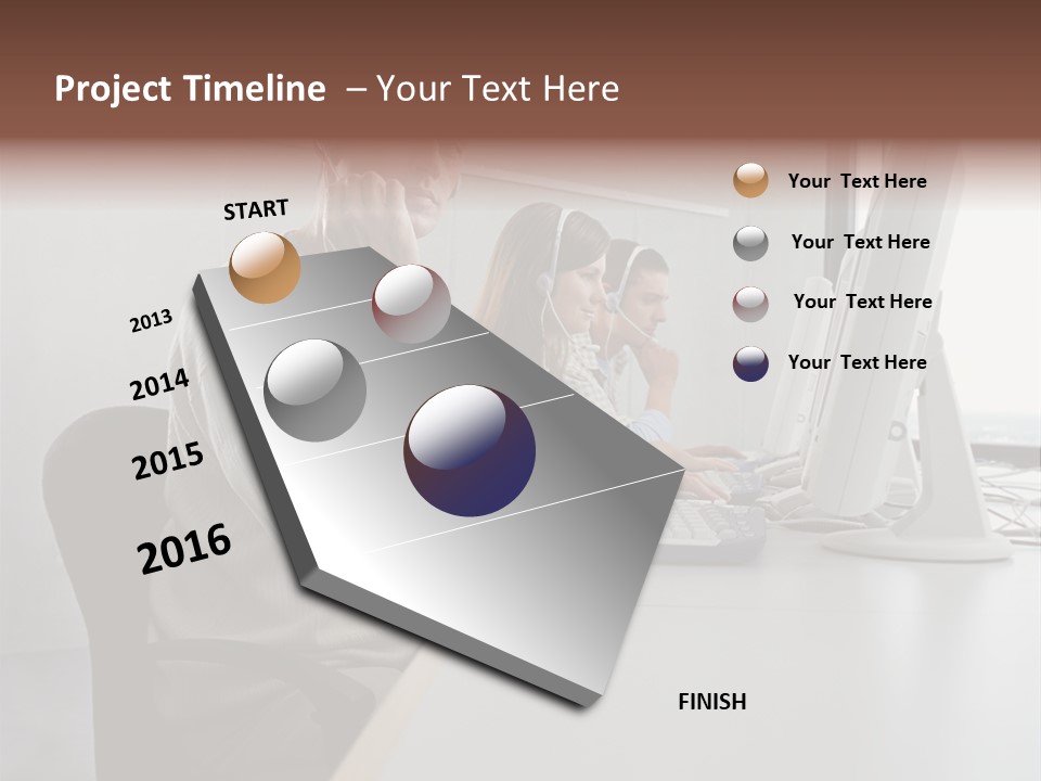 Three Call Centre Operators PowerPoint Template