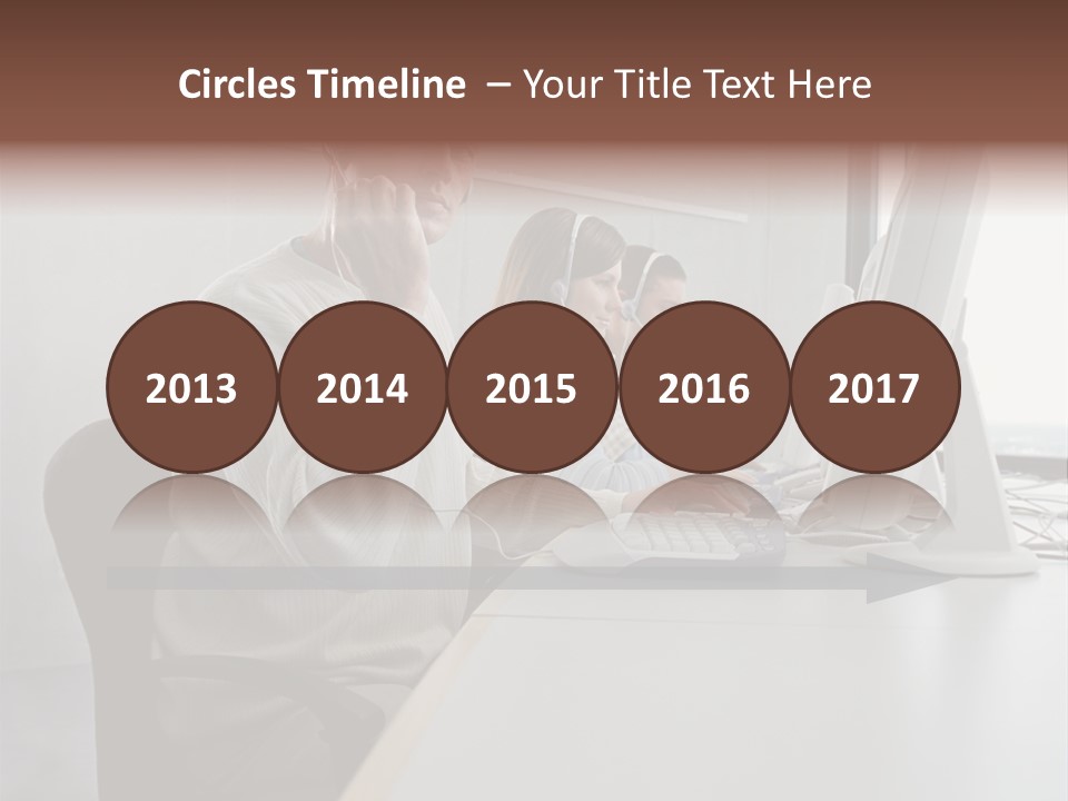 Three Call Centre Operators PowerPoint Template