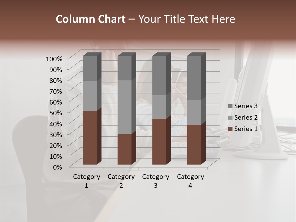 Three Call Centre Operators PowerPoint Template
