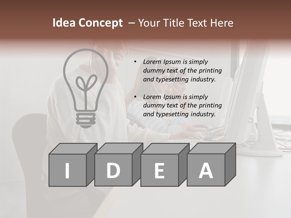 Three Call Centre Operators PowerPoint Template