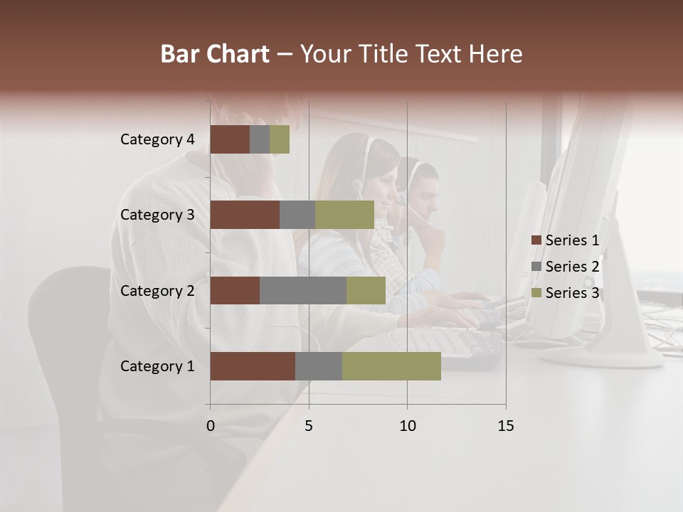 Three Call Centre Operators PowerPoint Template