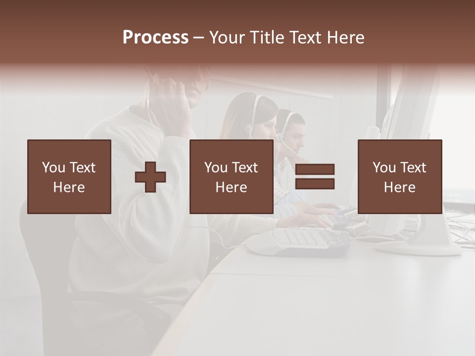 Three Call Centre Operators PowerPoint Template