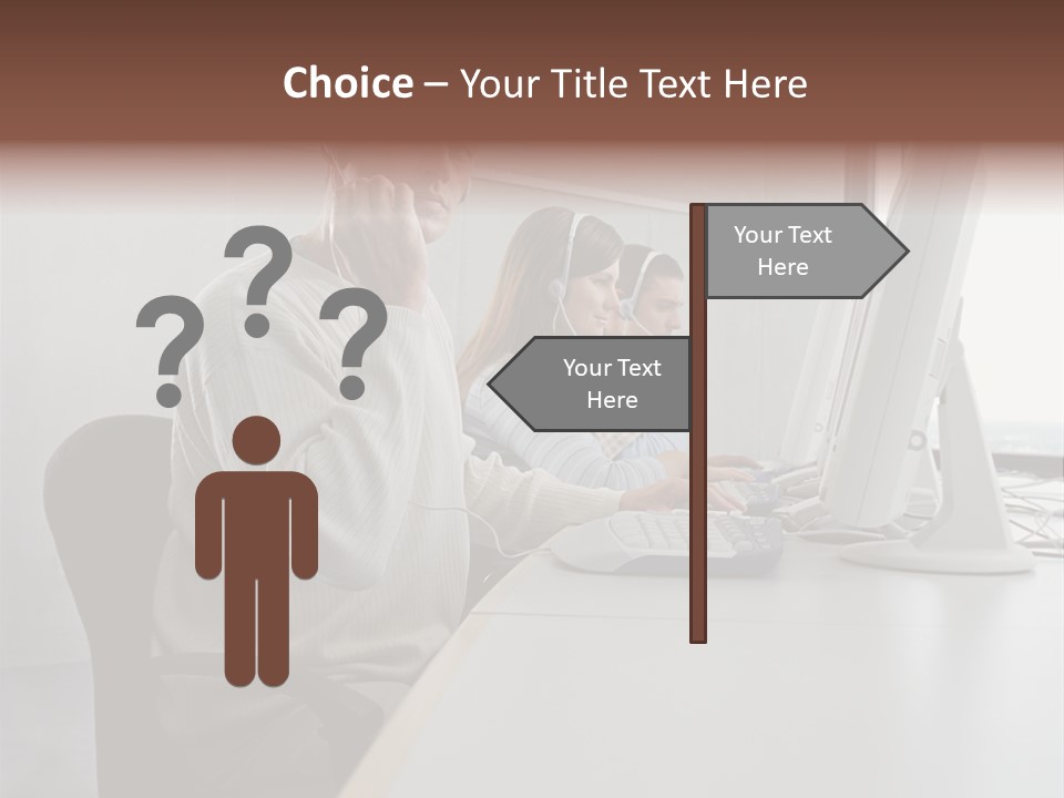 Three Call Centre Operators PowerPoint Template