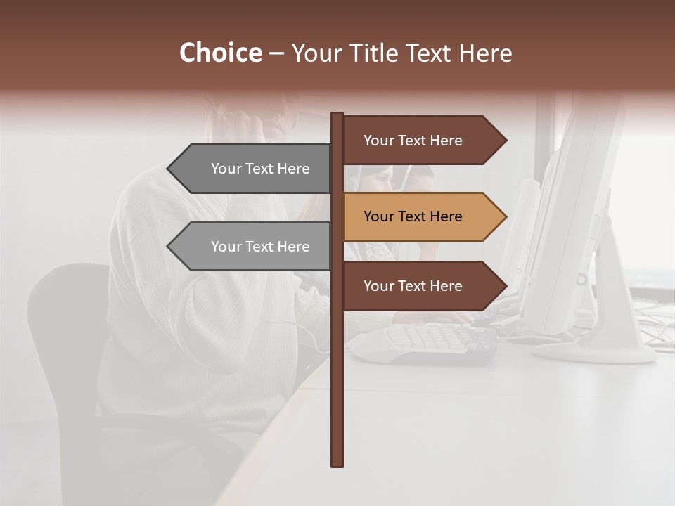 Three Call Centre Operators PowerPoint Template