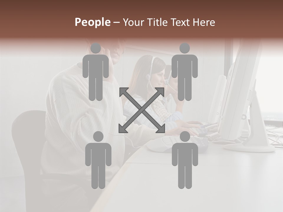 Three Call Centre Operators PowerPoint Template