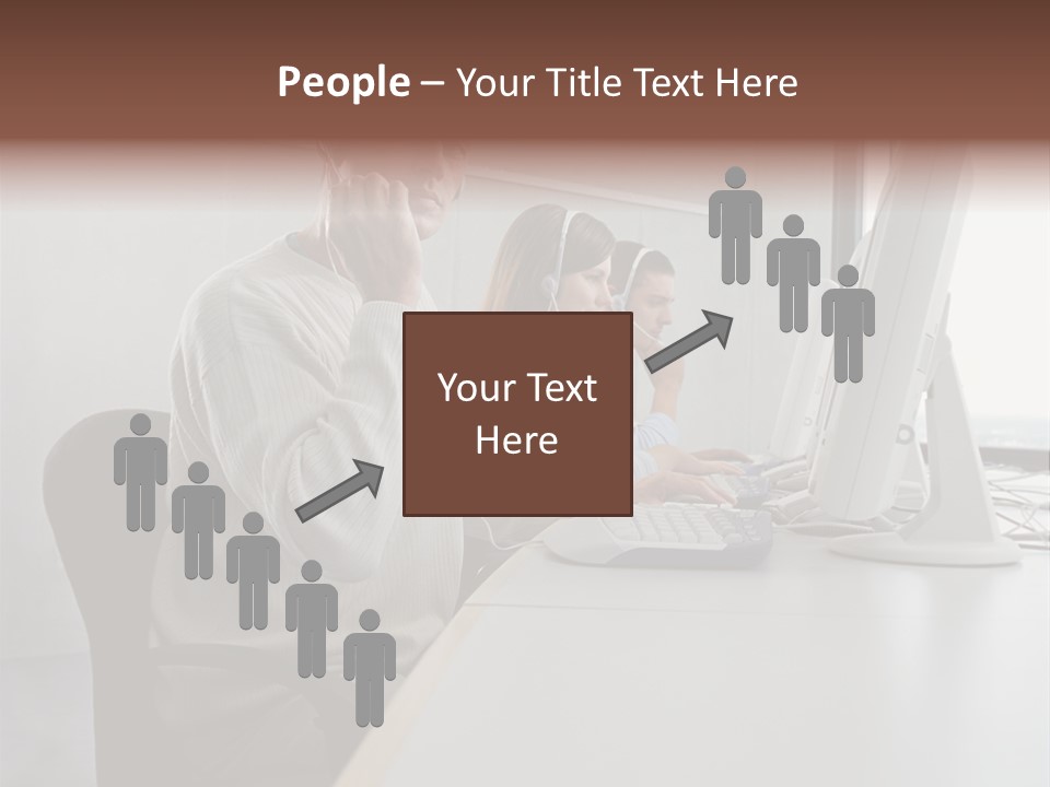 Three Call Centre Operators PowerPoint Template