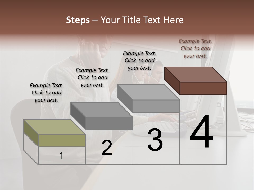 Three Call Centre Operators PowerPoint Template
