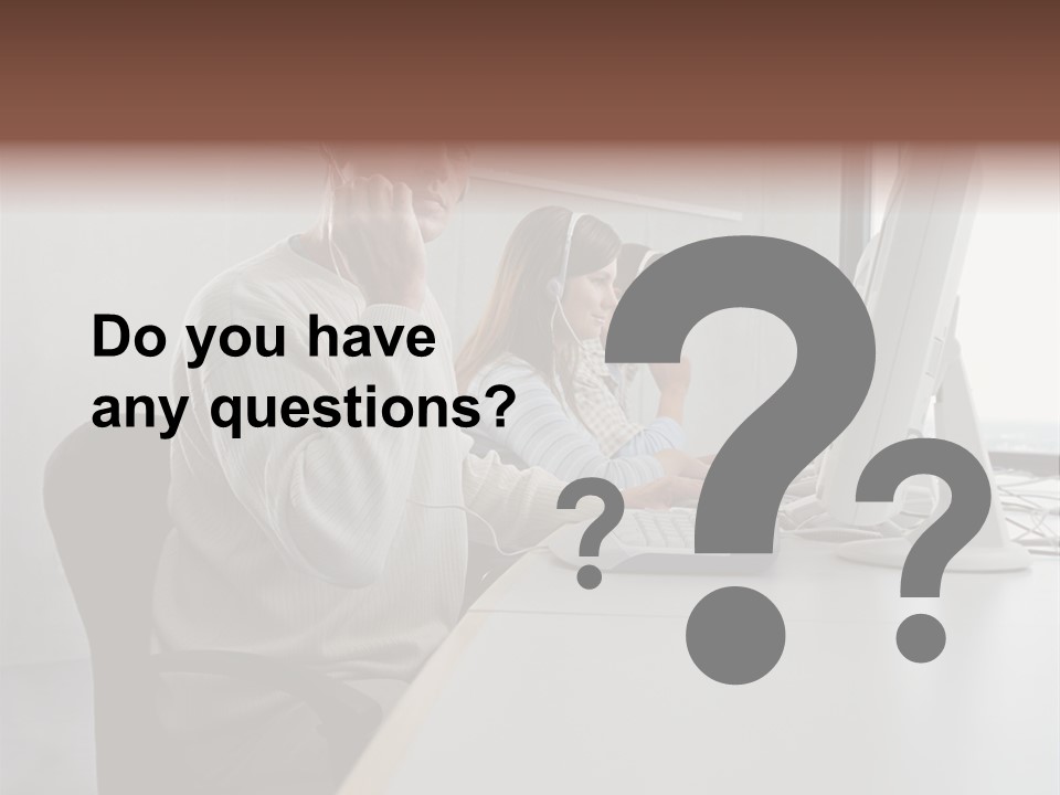 Three Call Centre Operators PowerPoint Template