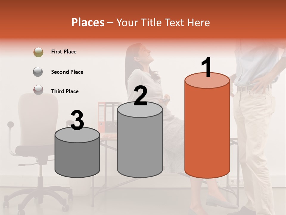 Two Office Workers Flirting PowerPoint Template