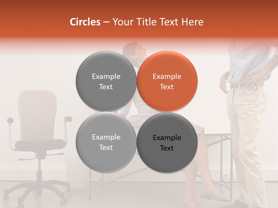 Two Office Workers Flirting PowerPoint Template