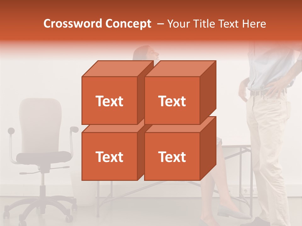 Two Office Workers Flirting PowerPoint Template
