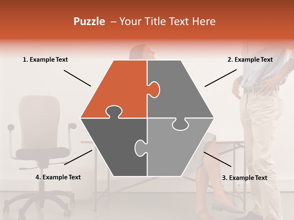 Two Office Workers Flirting PowerPoint Template