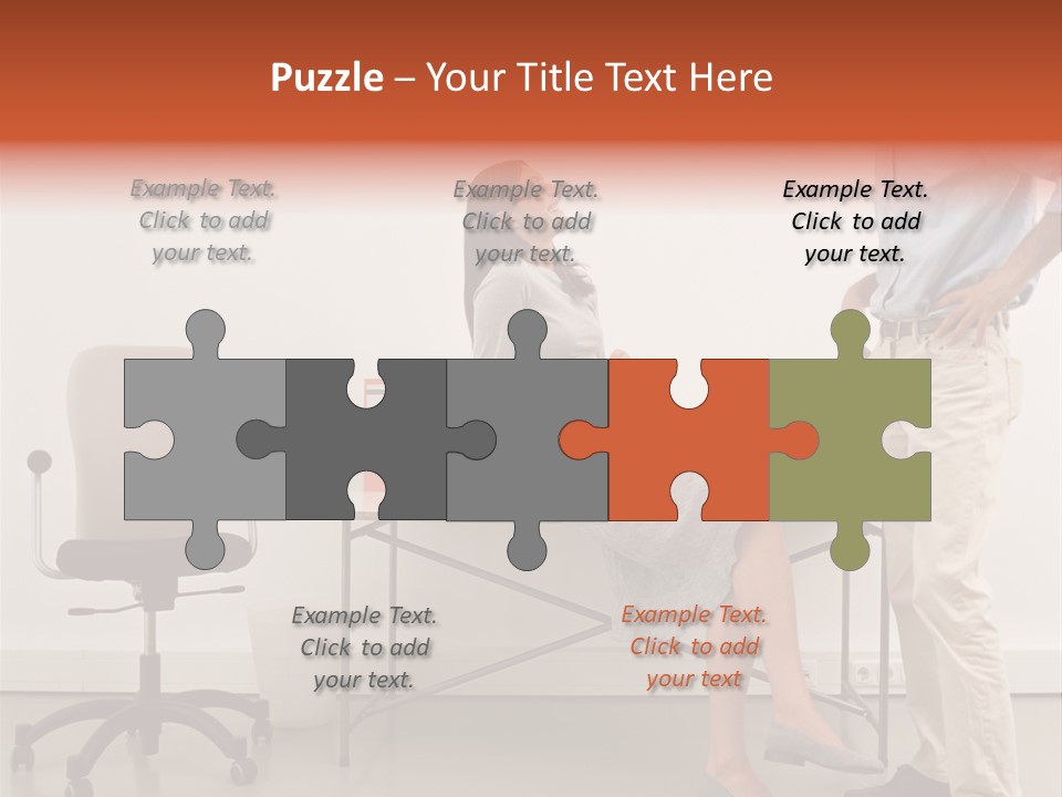 Two Office Workers Flirting PowerPoint Template