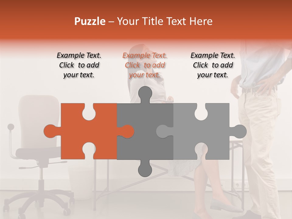 Two Office Workers Flirting PowerPoint Template