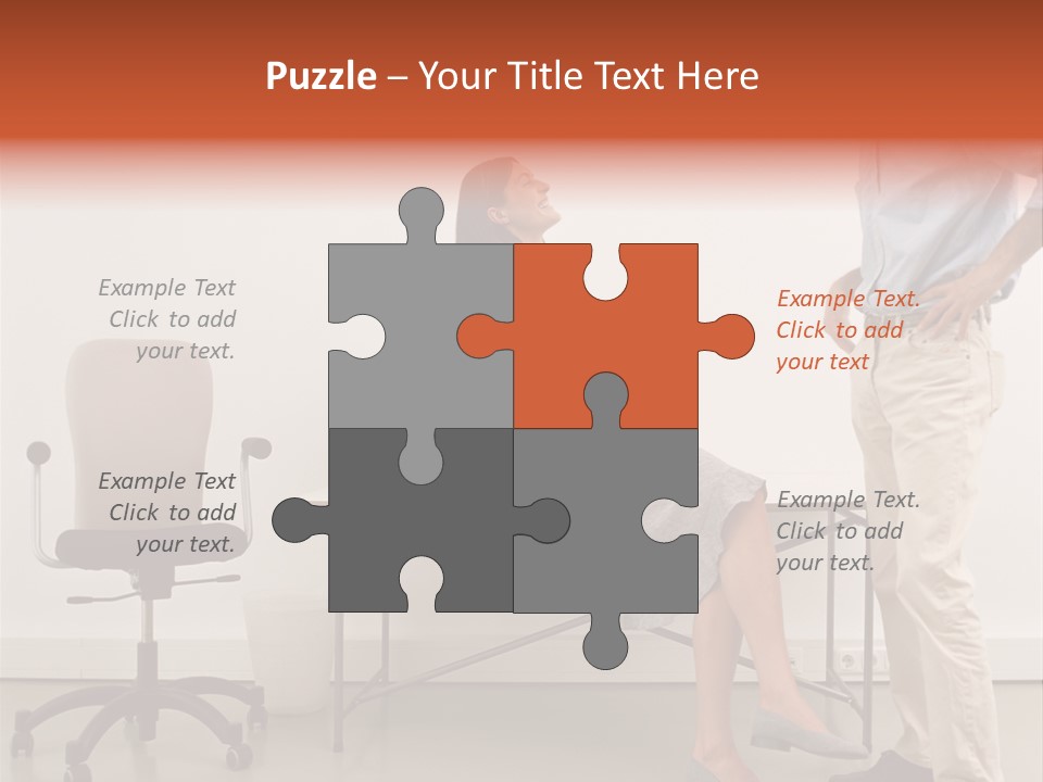 Two Office Workers Flirting PowerPoint Template