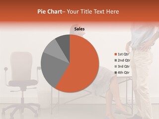 Two Office Workers Flirting PowerPoint Template