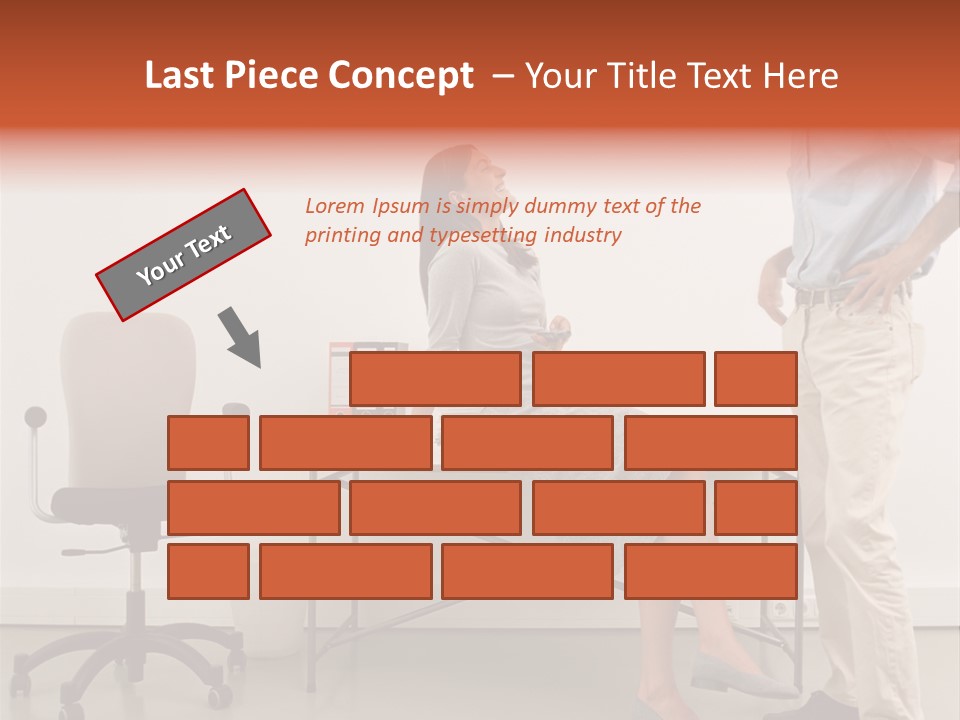 Two Office Workers Flirting PowerPoint Template