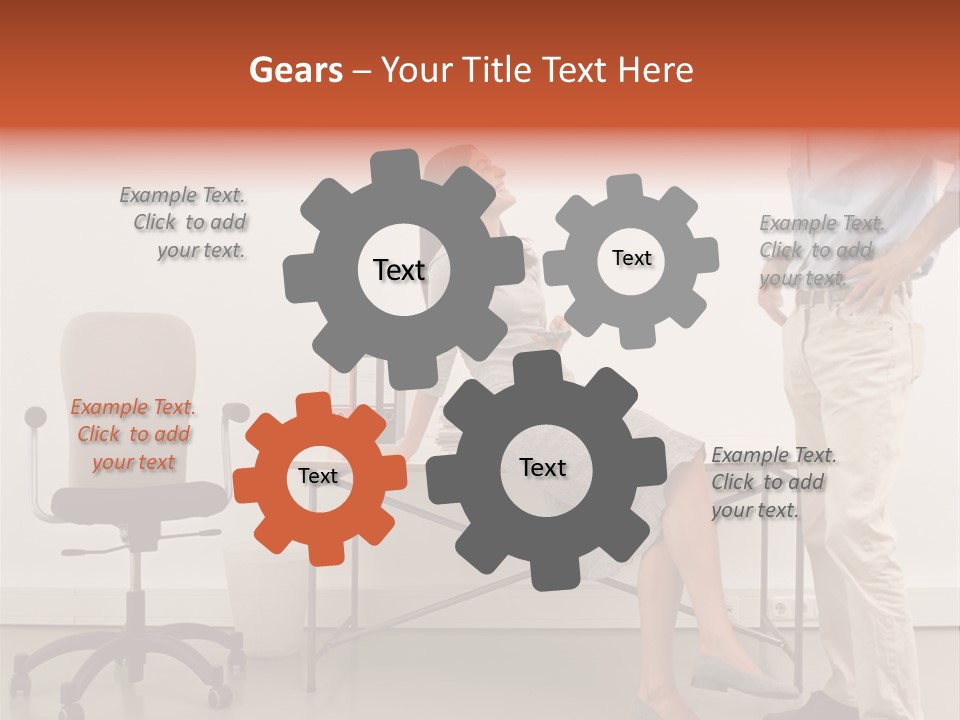 Two Office Workers Flirting PowerPoint Template