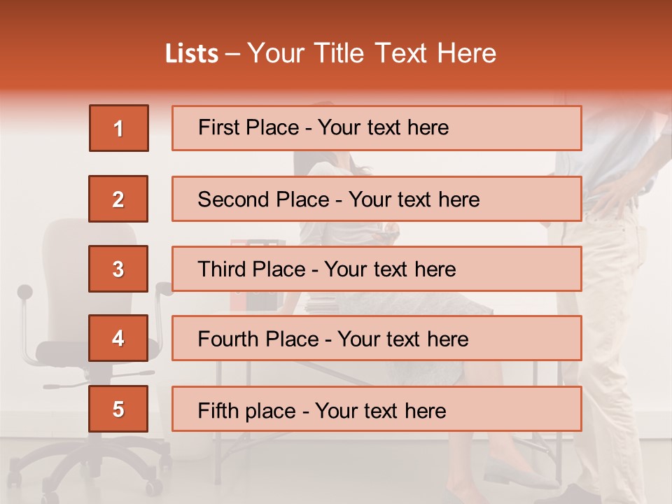 Two Office Workers Flirting PowerPoint Template