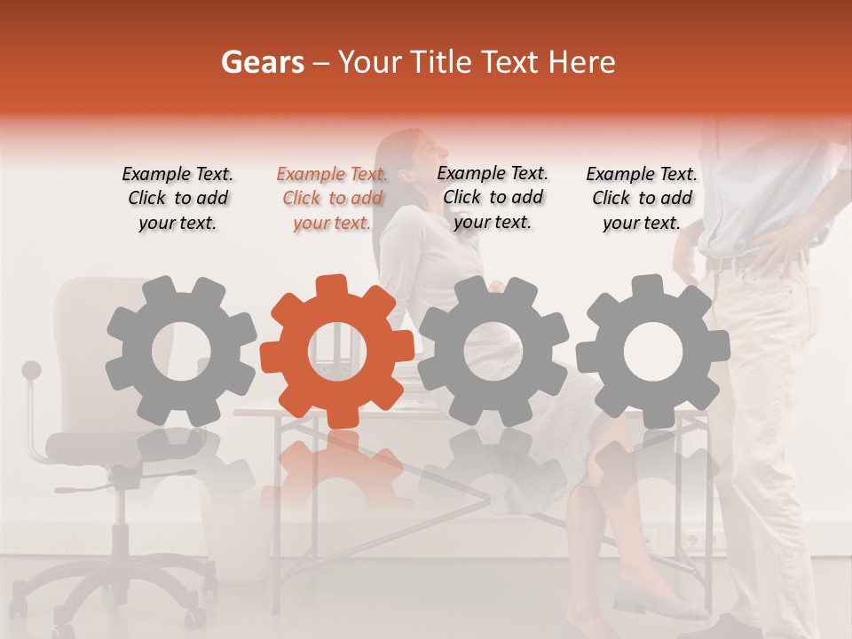 Two Office Workers Flirting PowerPoint Template