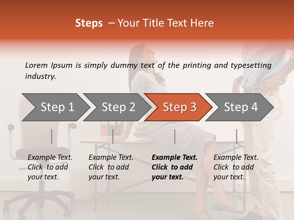 Two Office Workers Flirting PowerPoint Template