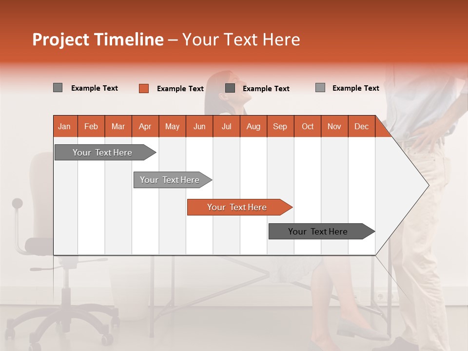 Two Office Workers Flirting PowerPoint Template