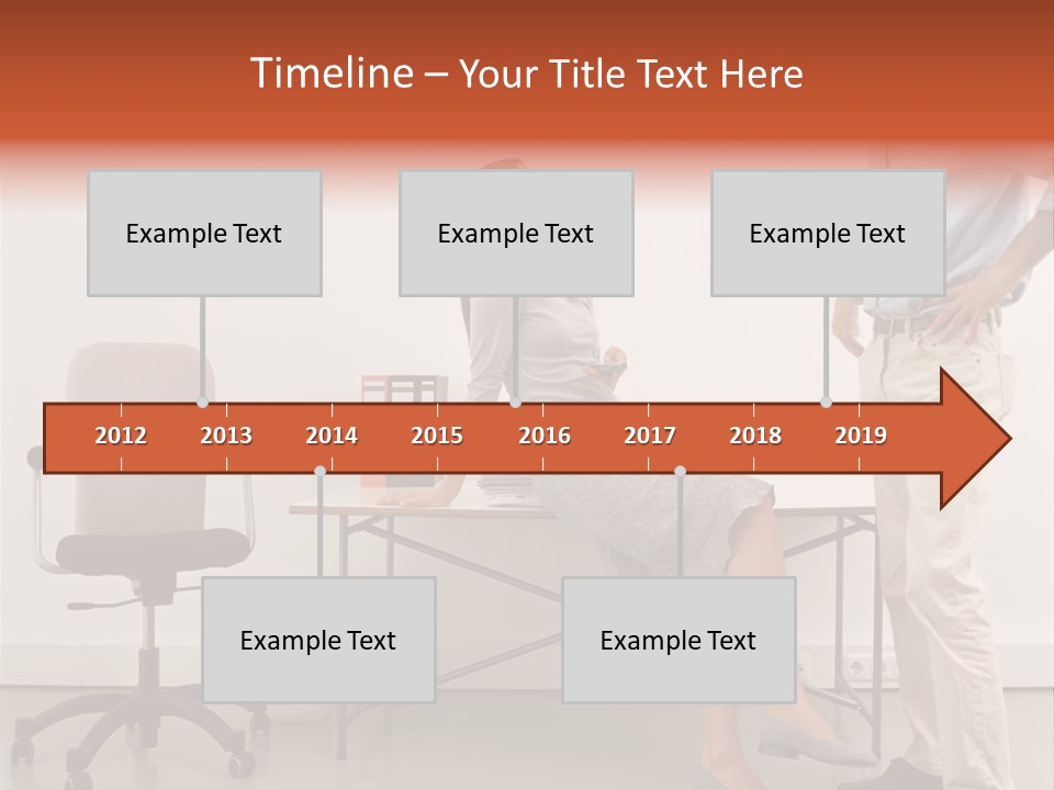 Two Office Workers Flirting PowerPoint Template