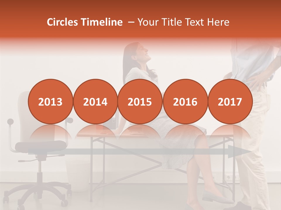 Two Office Workers Flirting PowerPoint Template