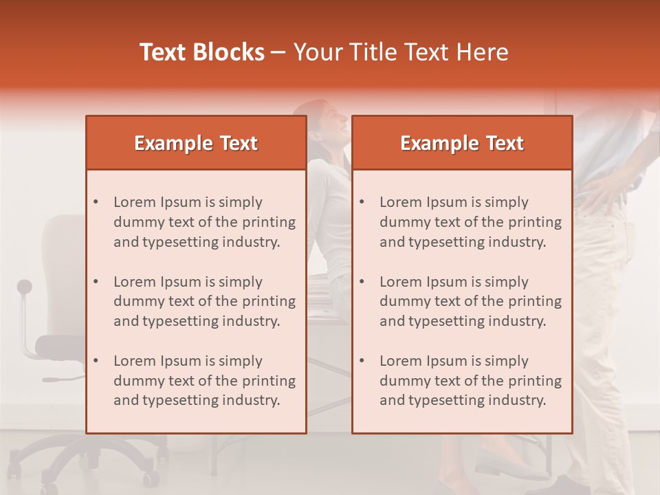 Two Office Workers Flirting PowerPoint Template