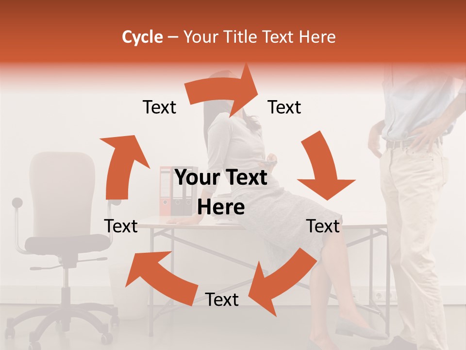 Two Office Workers Flirting PowerPoint Template